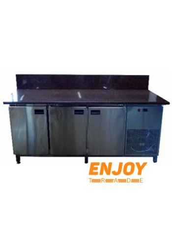 Холодильный стол с бортом 1860х700х850 (3 двери) гранитная столешница